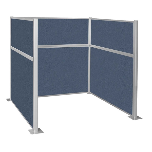 Versare Pre-Configured Hush Panel Cubicle (U Shape) 6' x 6' Ocean Fabric 1859318 - main